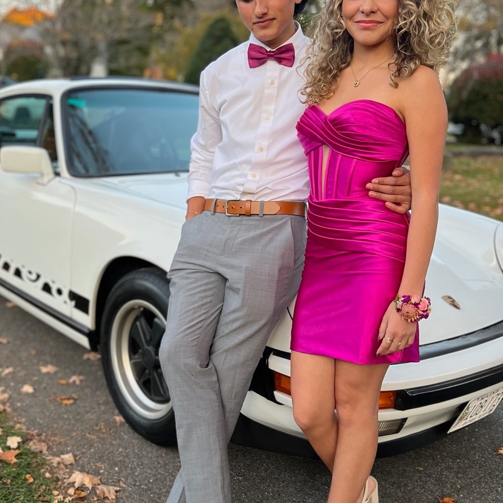 Elegant Pink Strapless Dress